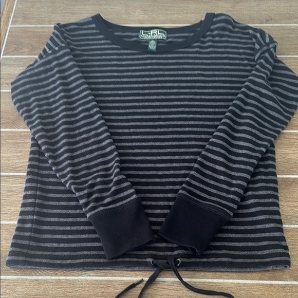 Black and Gray Striped Long Sleeve Top - Picture 1 of 6